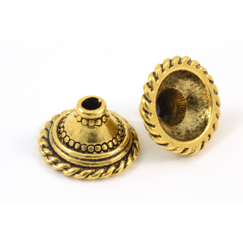 CONE 6X10MM PEWTER ANTIQUE GOLD COLOR